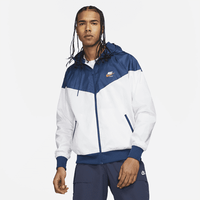 Nike white and blue windbreaker hotsell